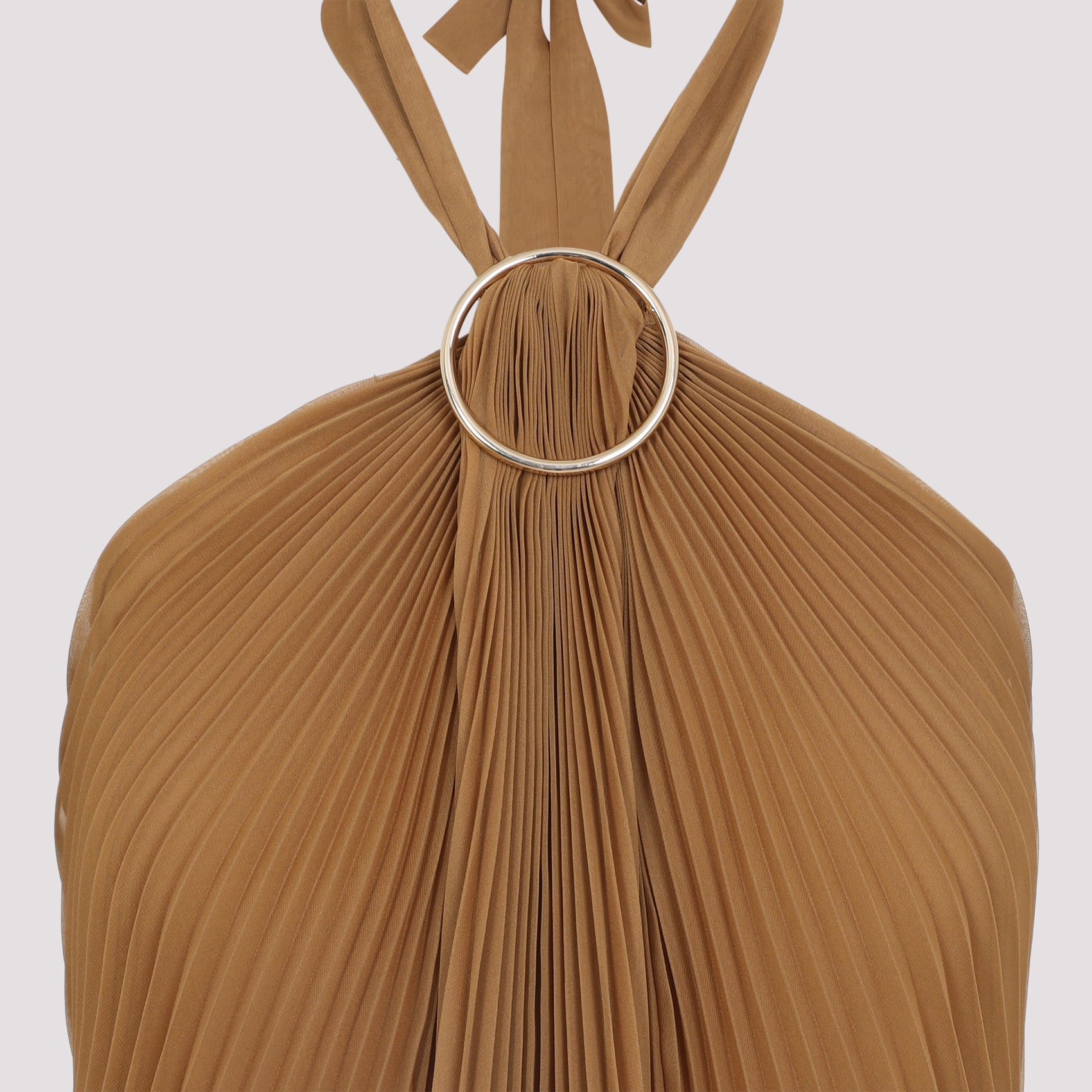 Pleated Sheer Brown Valzer Top