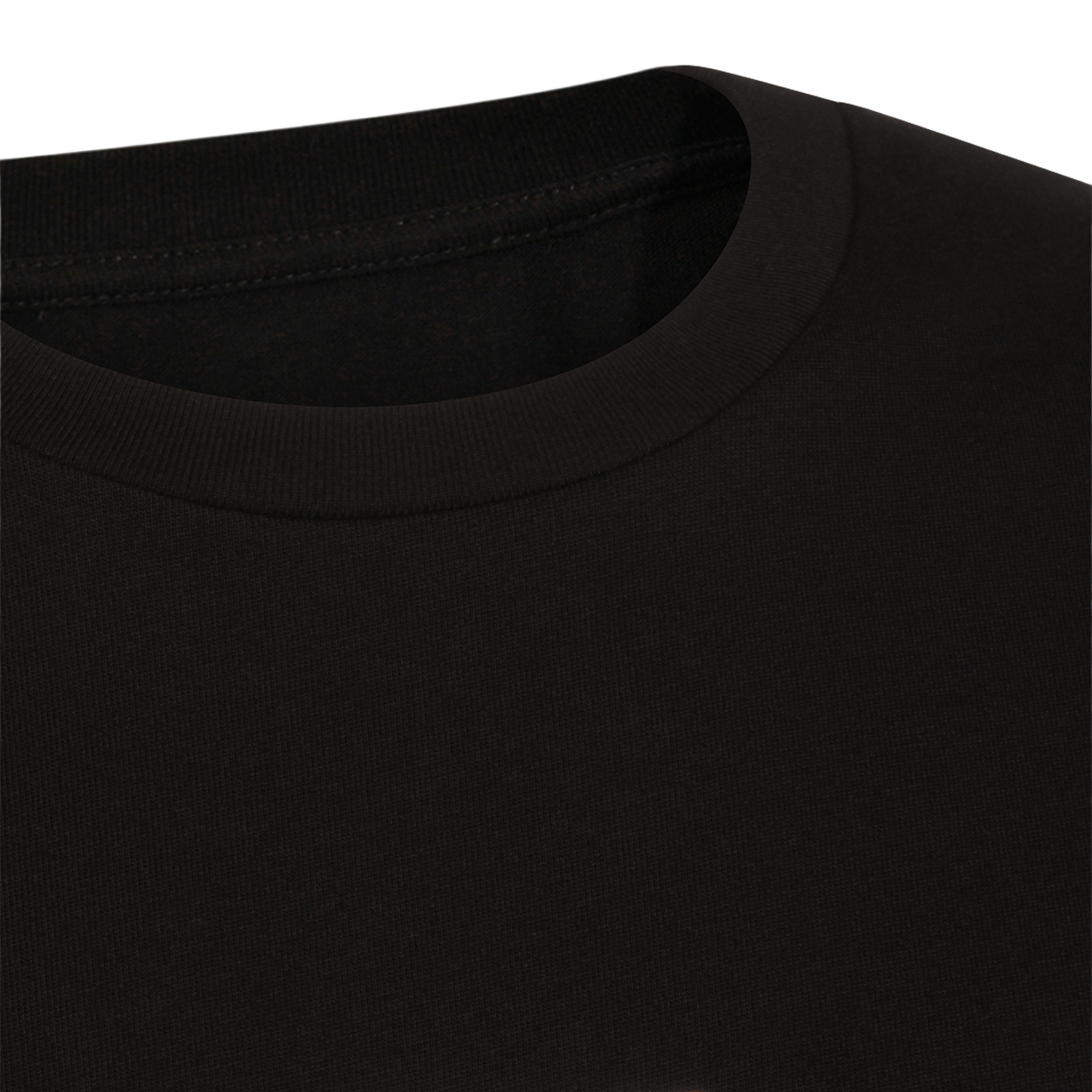 Black Long-Sleeve T-Shirt with Crew Neckline