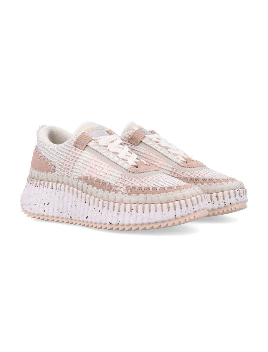 Hand-Stitched Mesh Sneakers With Suede Inserts
