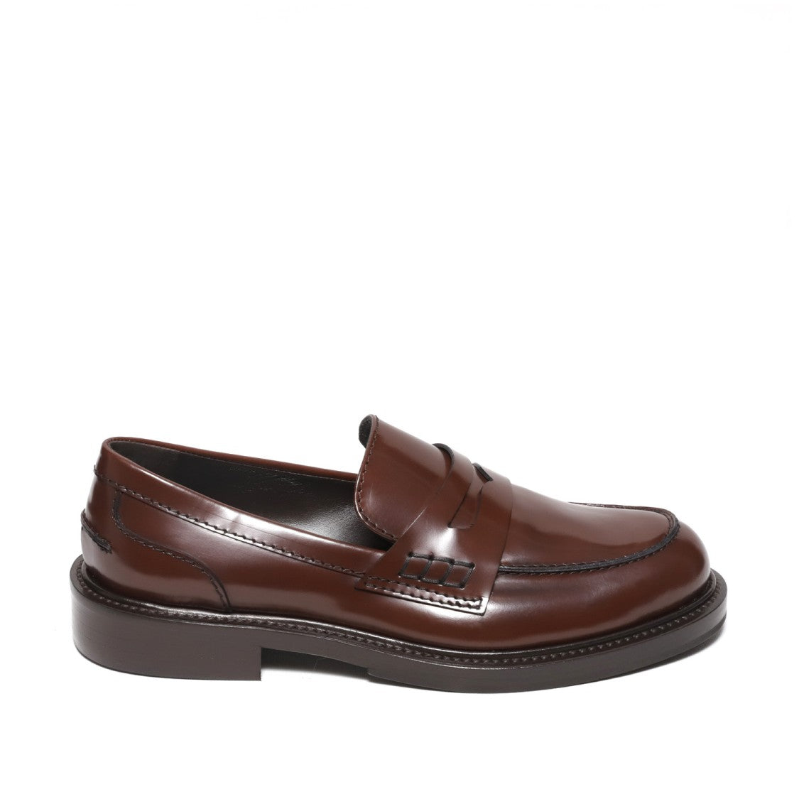 Moccasin With Brown Brushed Leather Trim