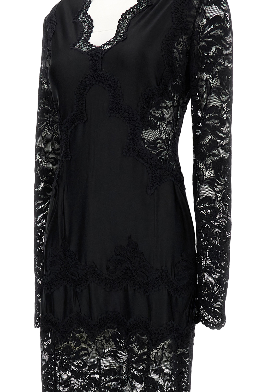 Lace Maxi Dress With Semi-Sheer Finish