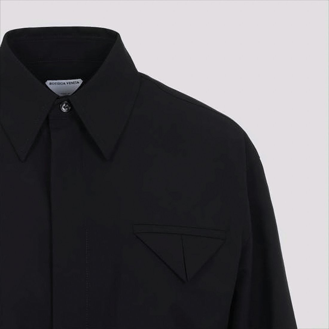 Pointed Collar Wool Shirt