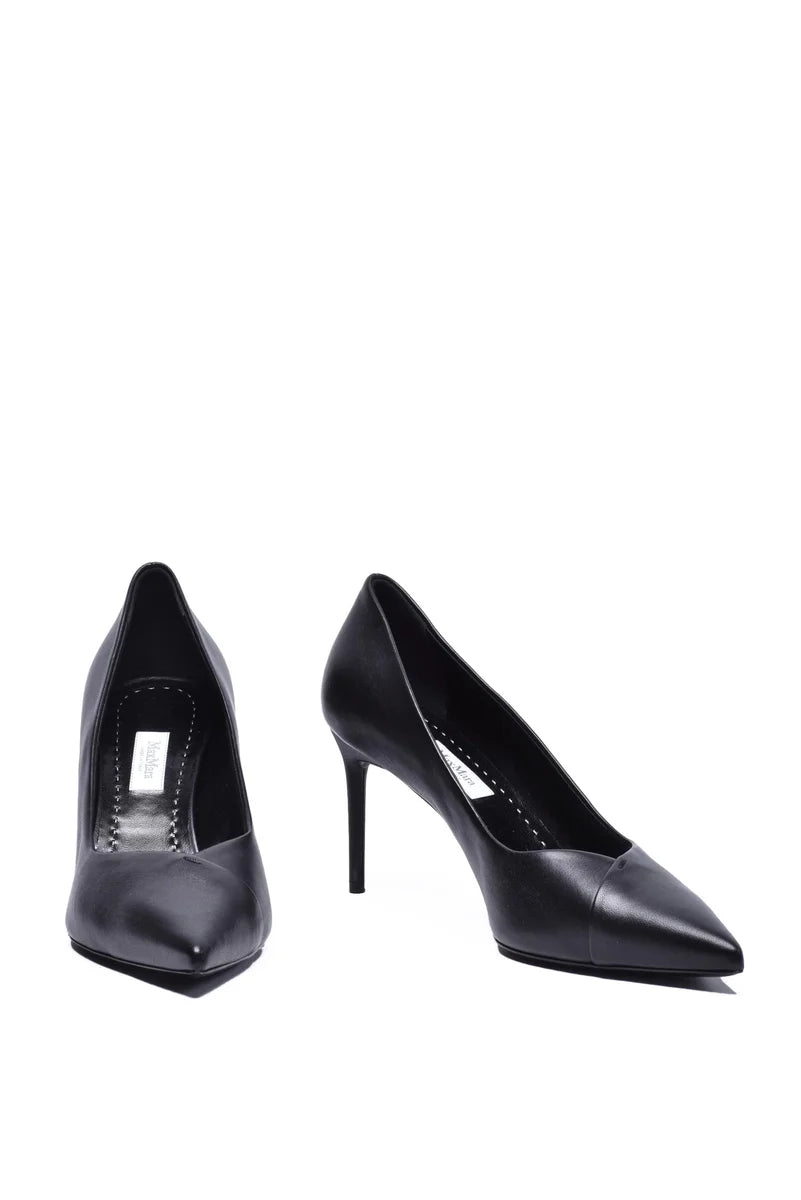 Pumps Leather Heel 8cm - Black