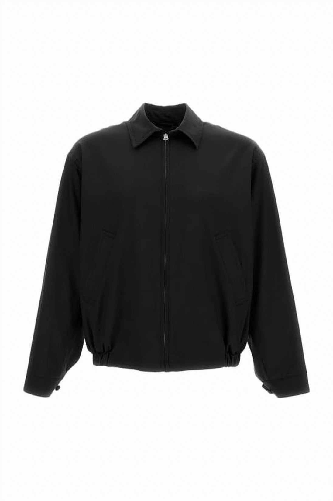 Black Minimalist Wool Slightly Cropped Jacket