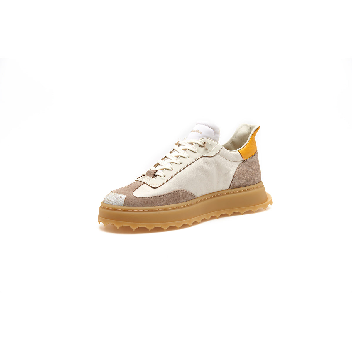 Leather Suede Asymmetric Wing Sneakers