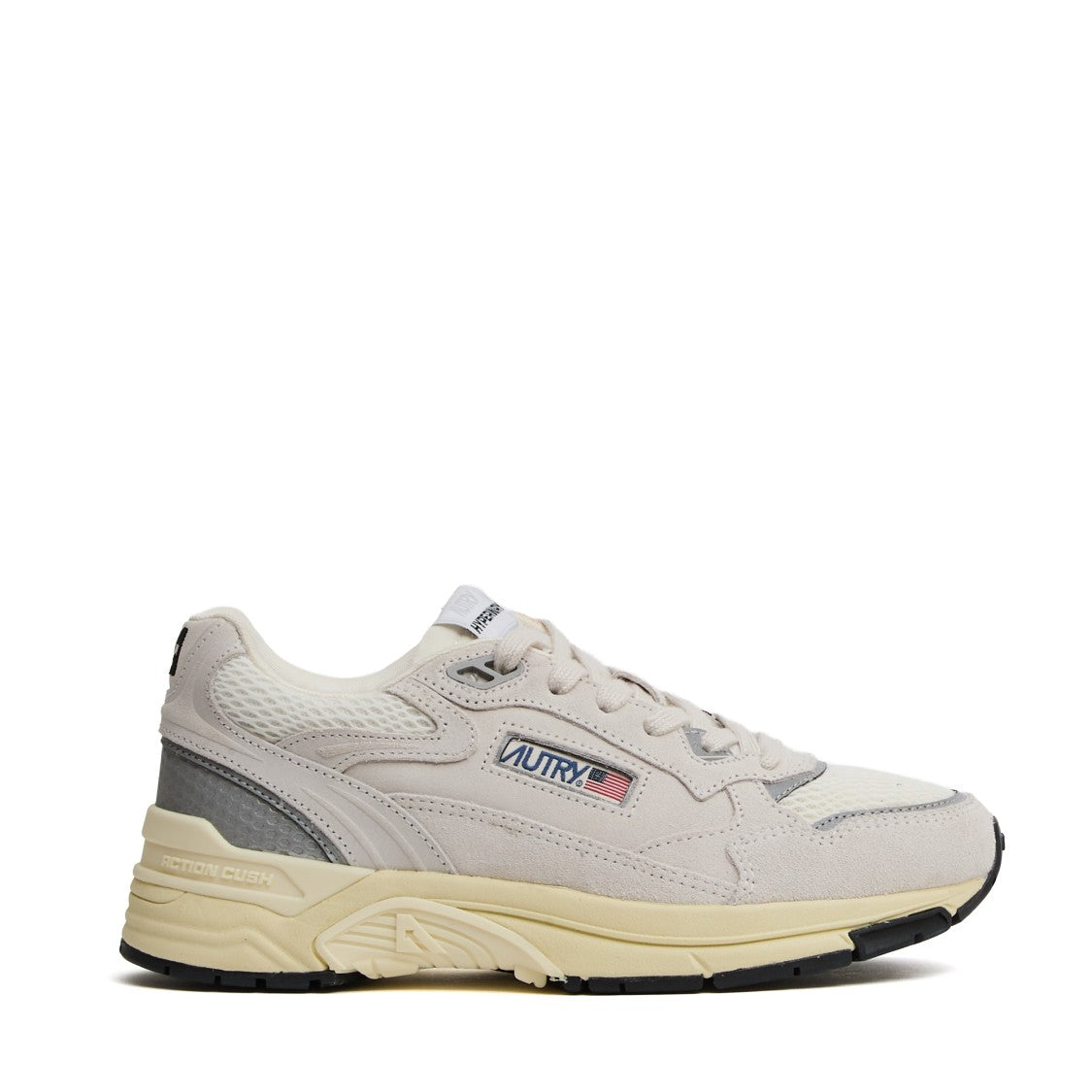 Sneakers Hyperway In Mesh E Suede Bianco/Argento