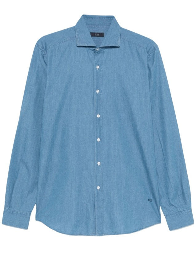 Denim Shirt with French Collar