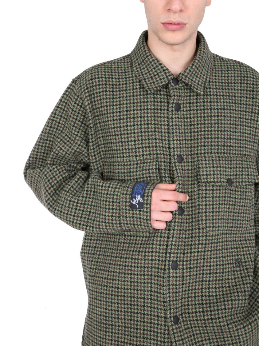 Checkered Wool Shirt With Classic Collar