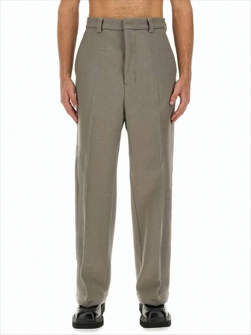 Relaxed Straight-Leg Suit Pants with Mid-Rise Waist