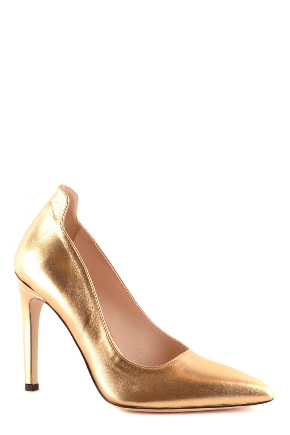 Gold Stiletto Pumps With Elegant Silhouette