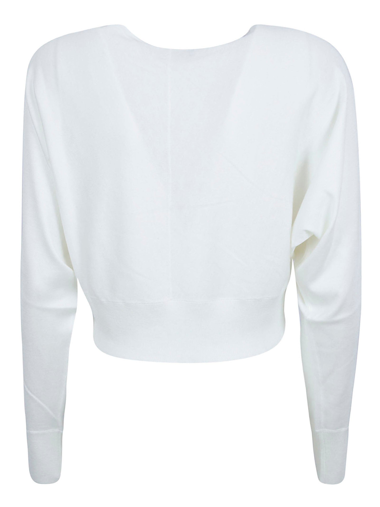 Minimalist White Sweater with Silk-Cotton Blend