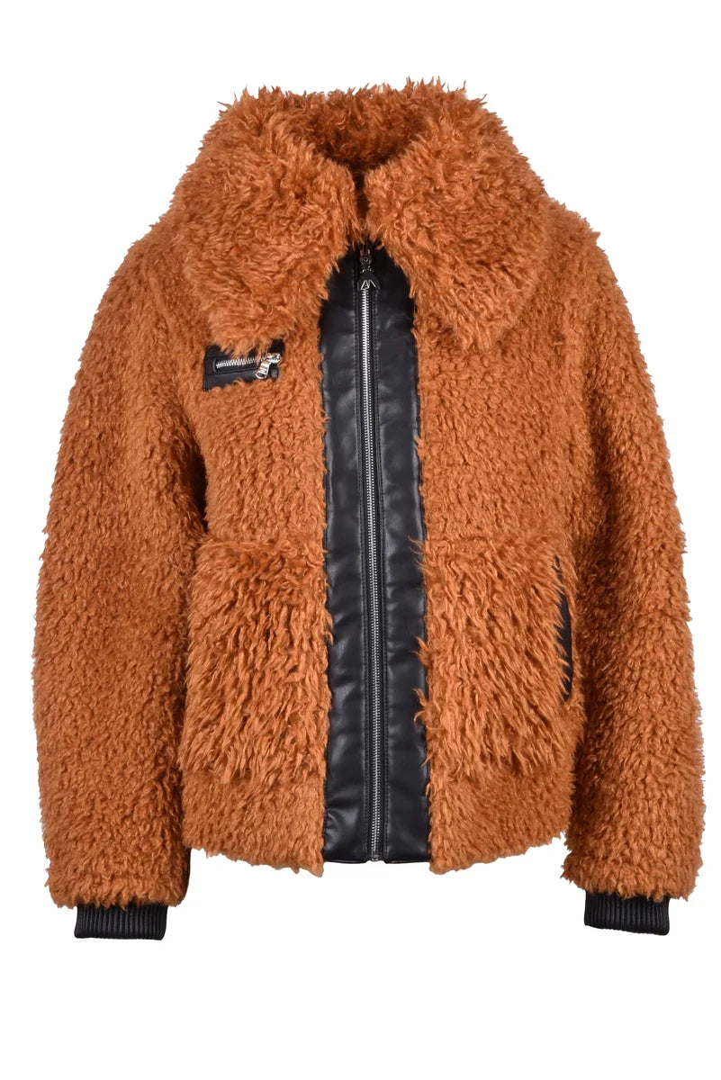 Teddy Jacket - Brown/Black