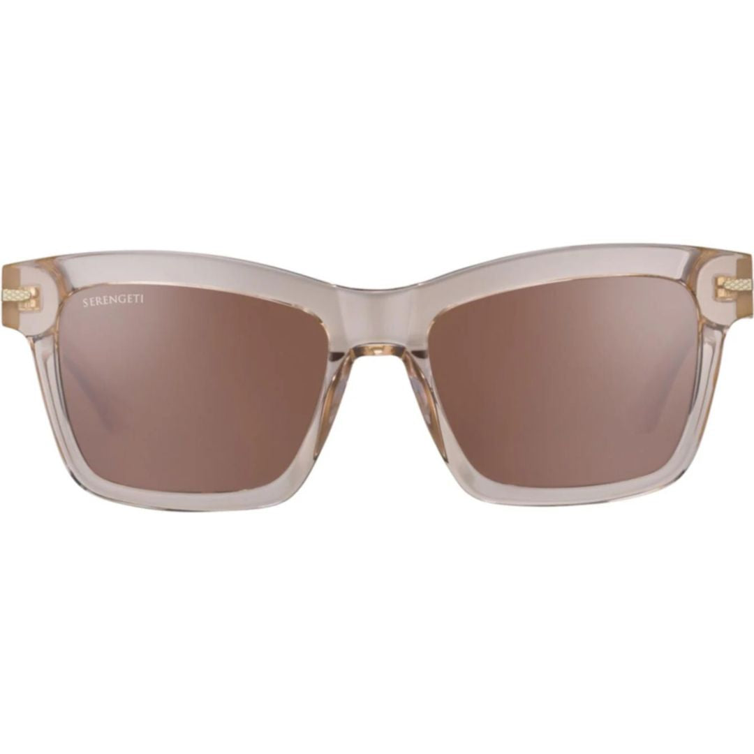 Winona Translucent Beige Rectangular Sunglasses with Brown Tinted Lenses