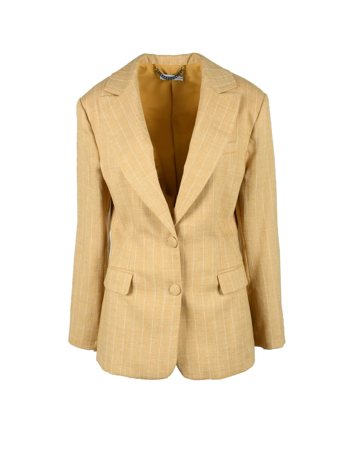 Beige Linen Polyester Jacket