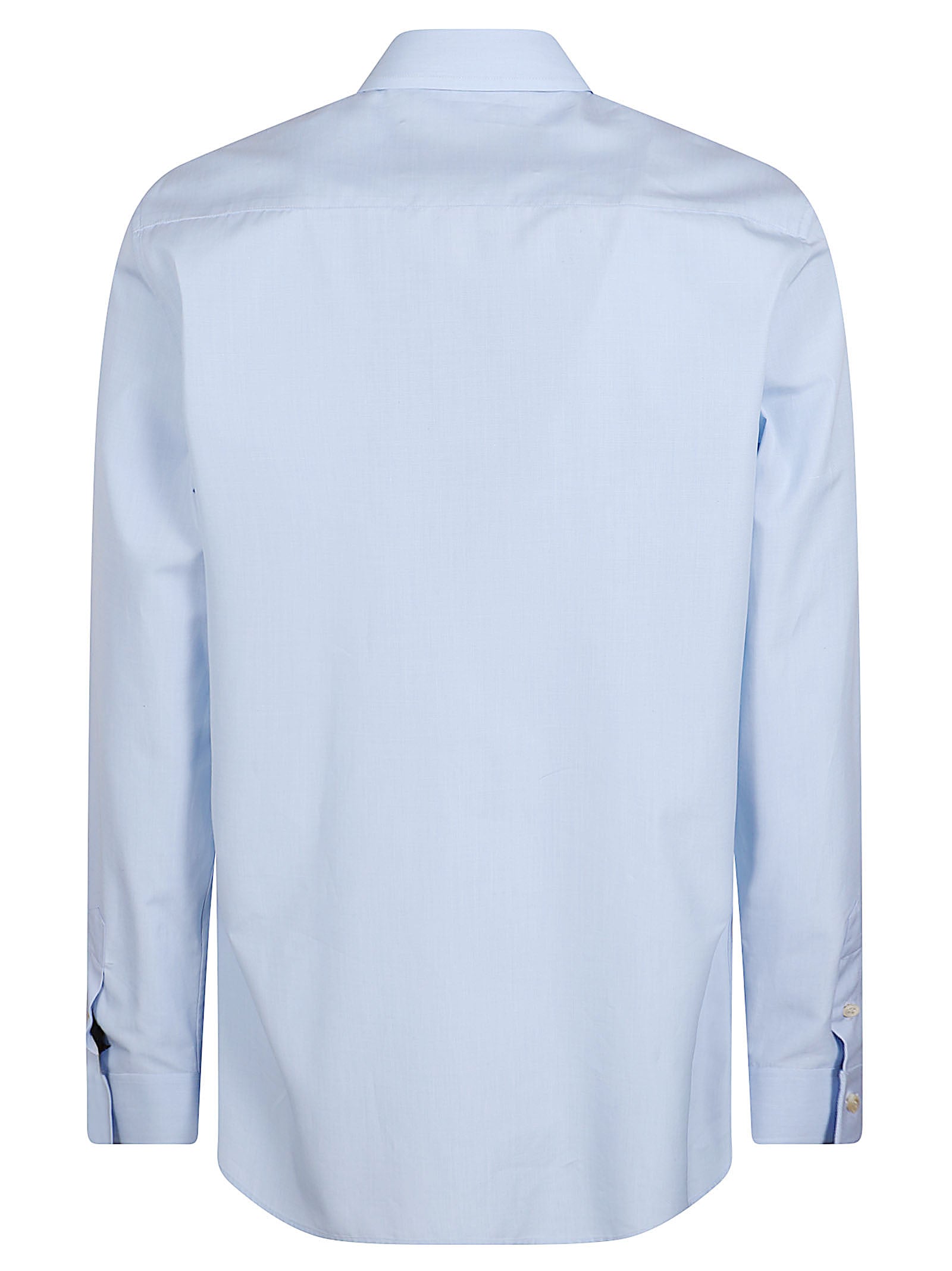 Long-Sleeve Shirt with Concealed Button Placket and Embroidered Detailing