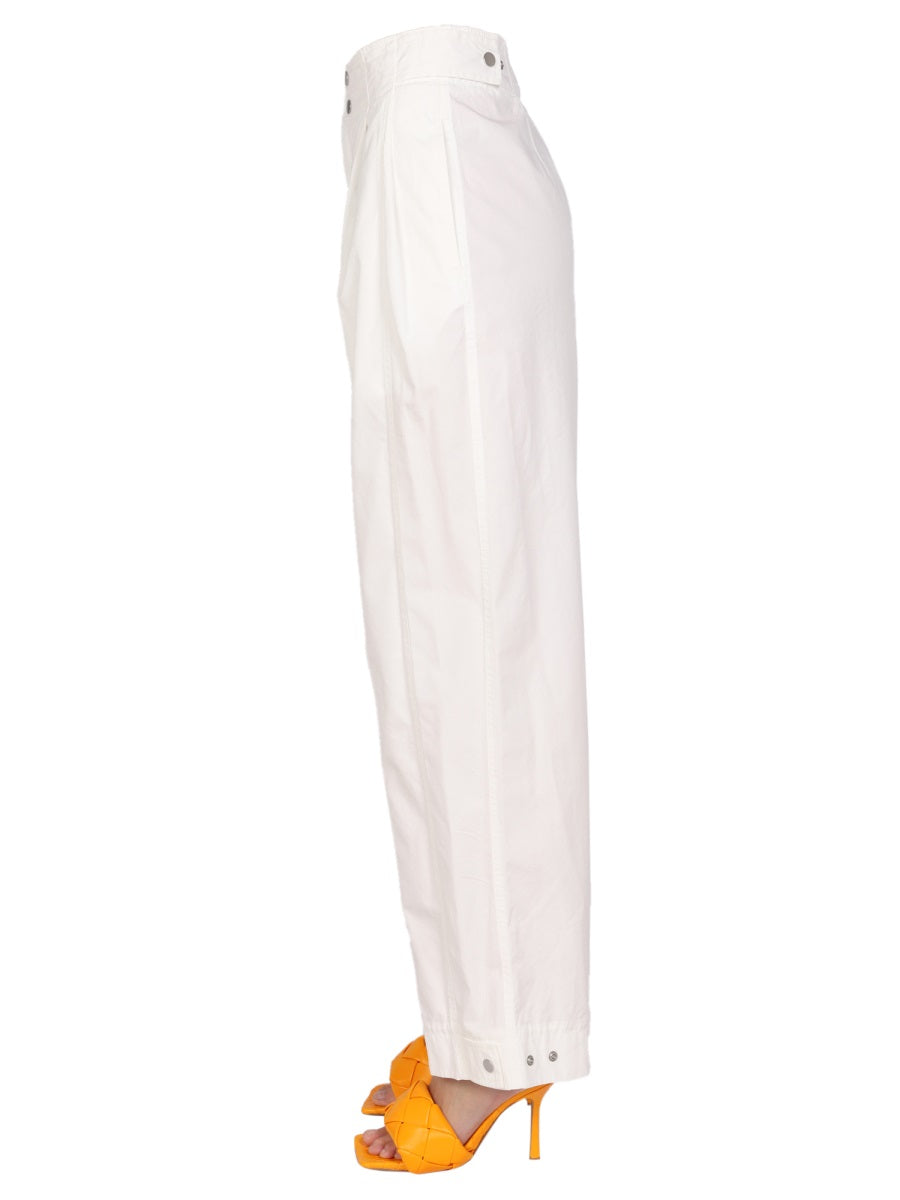Front Button Closure Wide Leg Pants