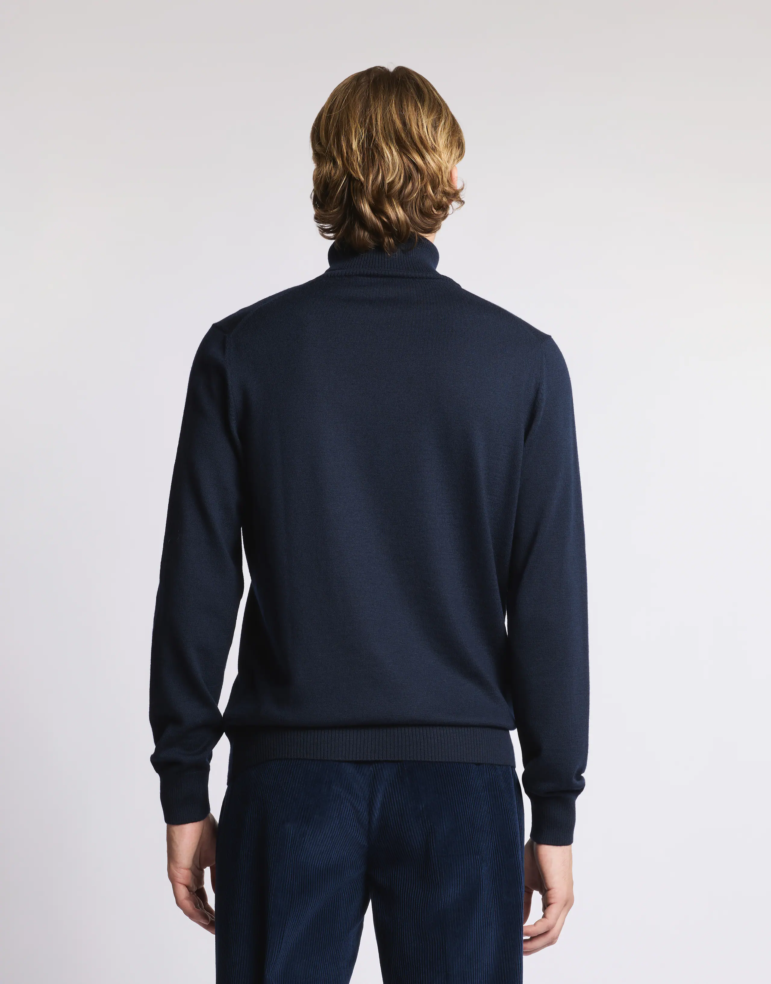 Timeless Navy Blue Turtleneck Sweater