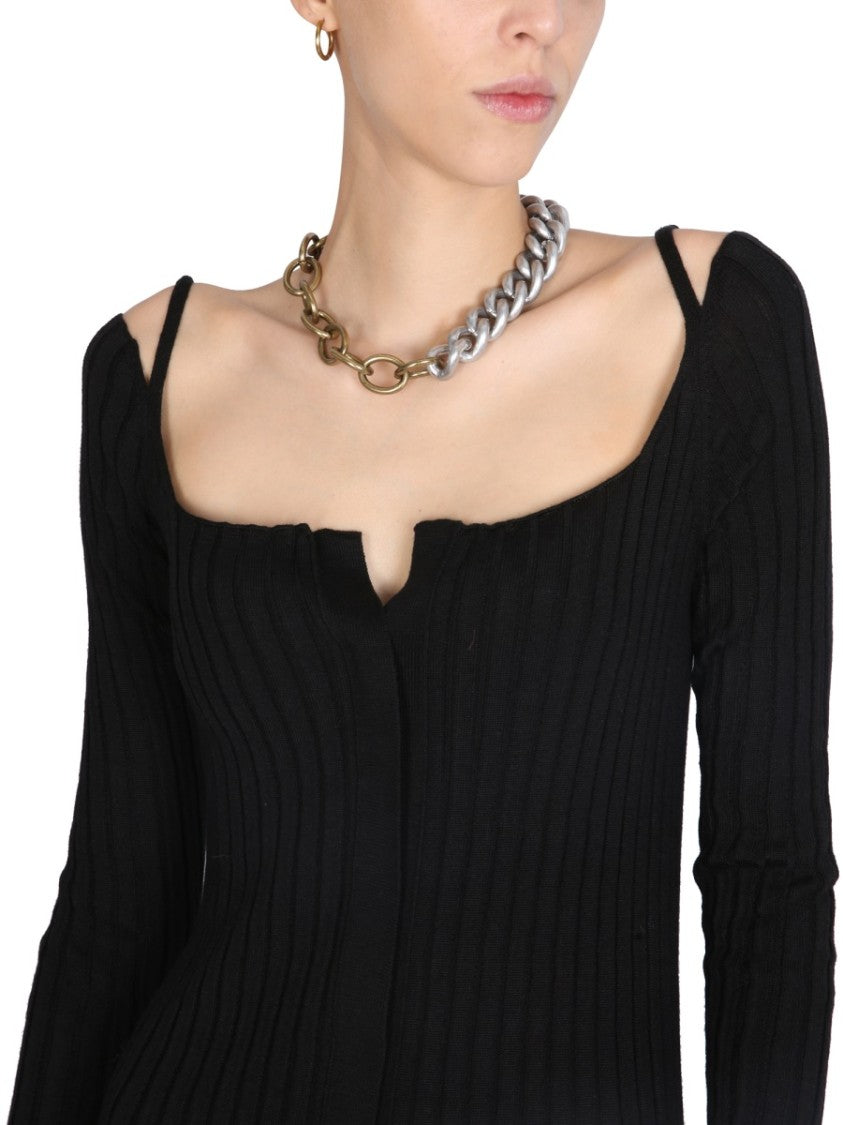 Ribbed Knit Midi Dress