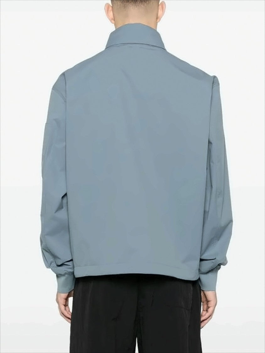 High-Collar Casual Jacket with Flap Pockets