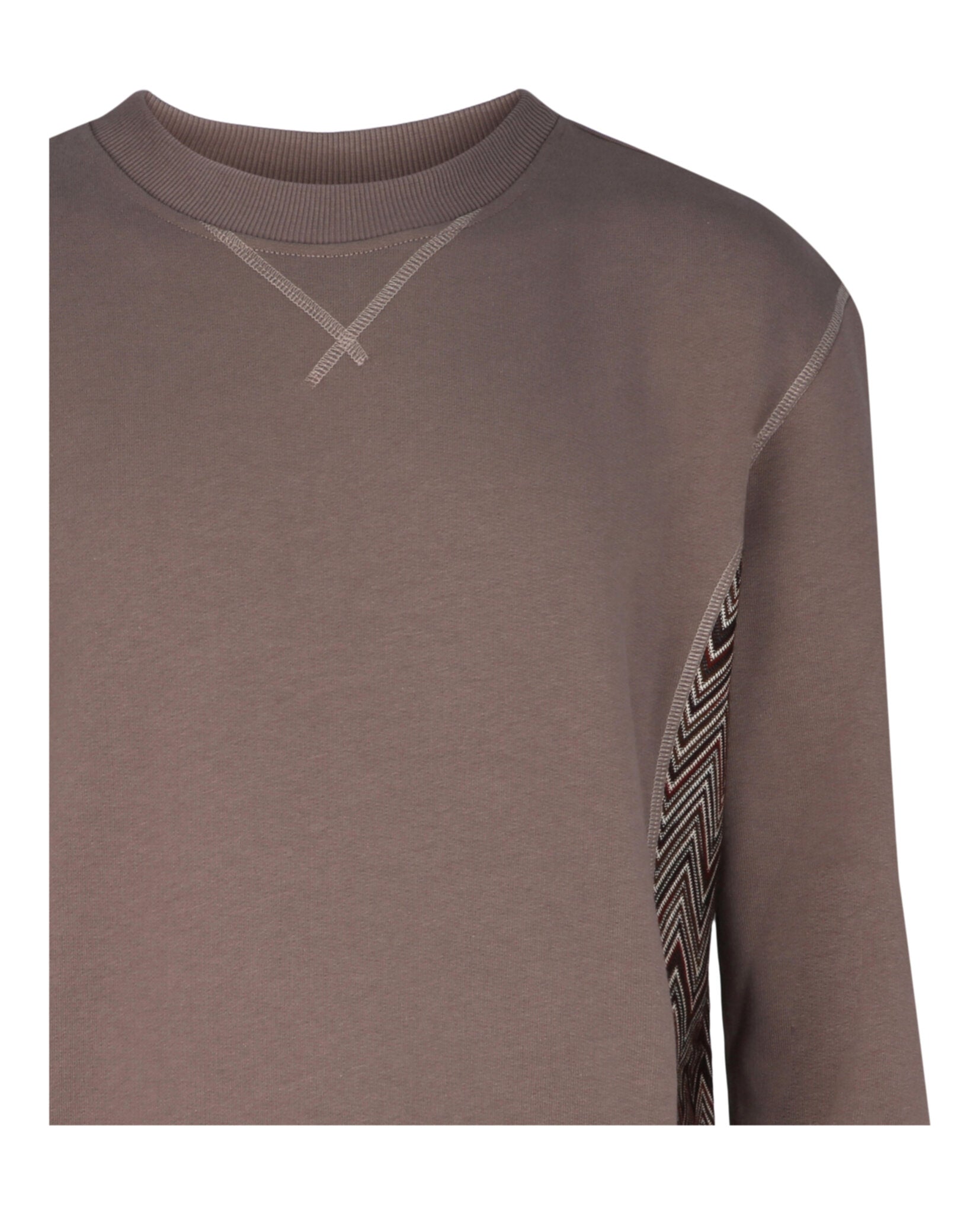 Zig-Zag Panelled Crewneck Sweatshirt