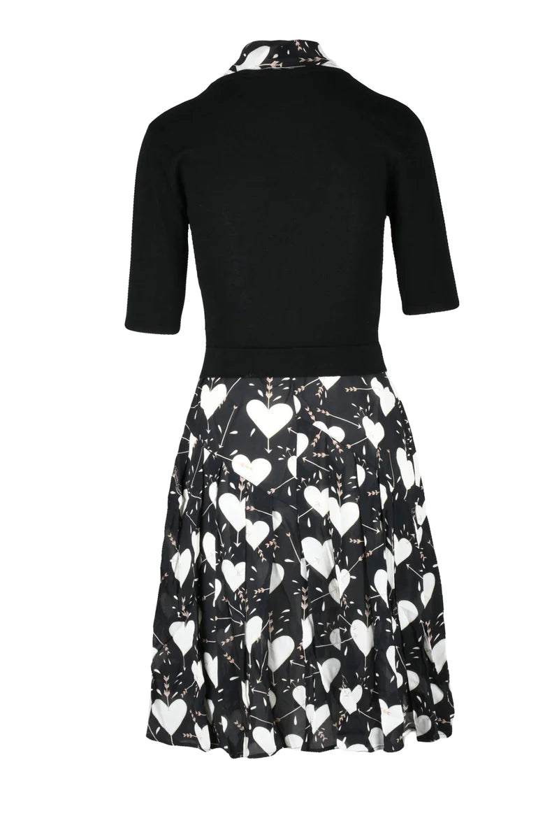 Flared Wool Dress - Black