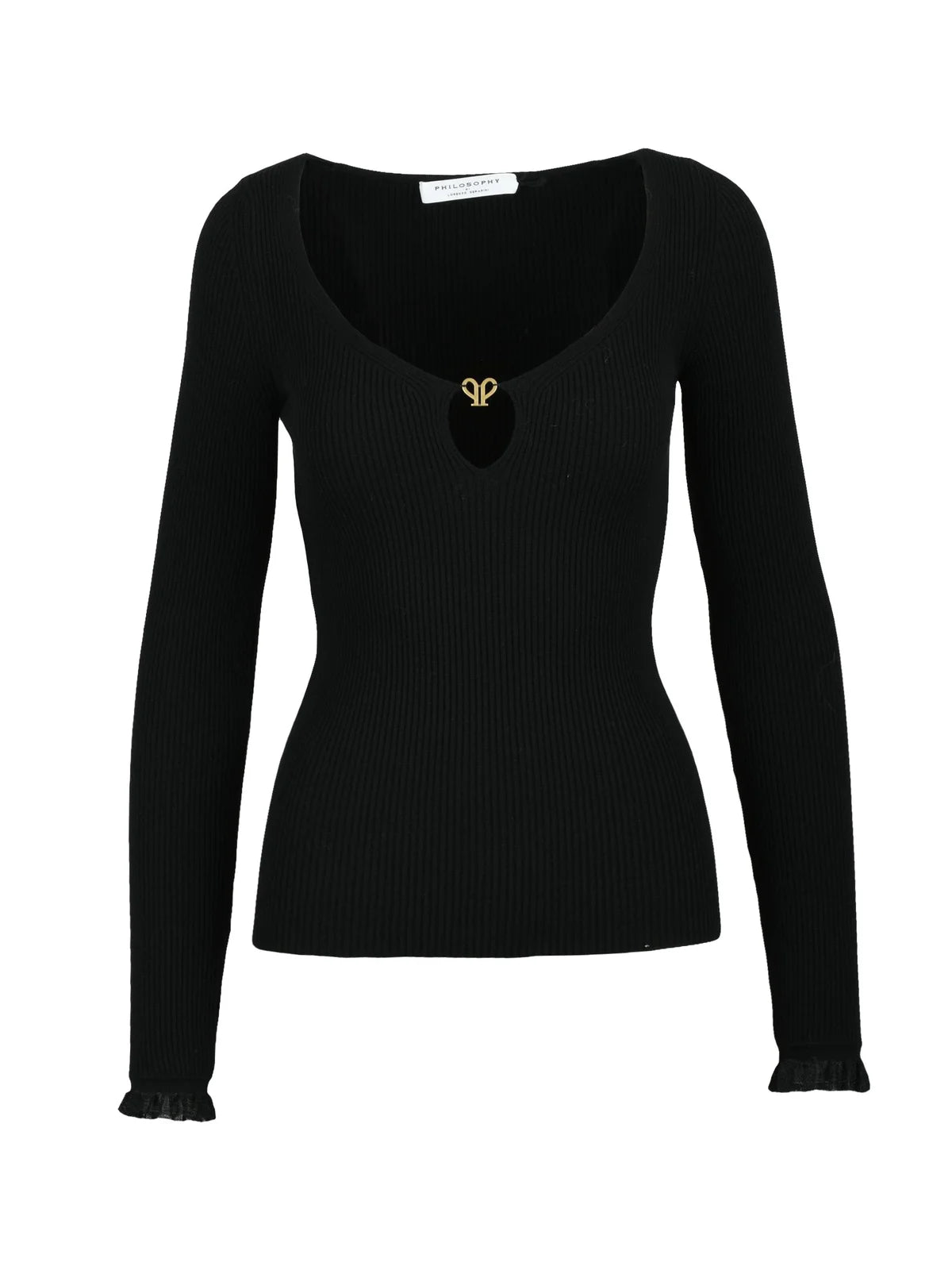Black Viscose Polyester Women's Knitwear