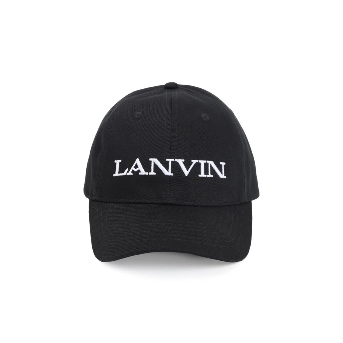 Structured Black Cotton Cap With Embroidered Logo