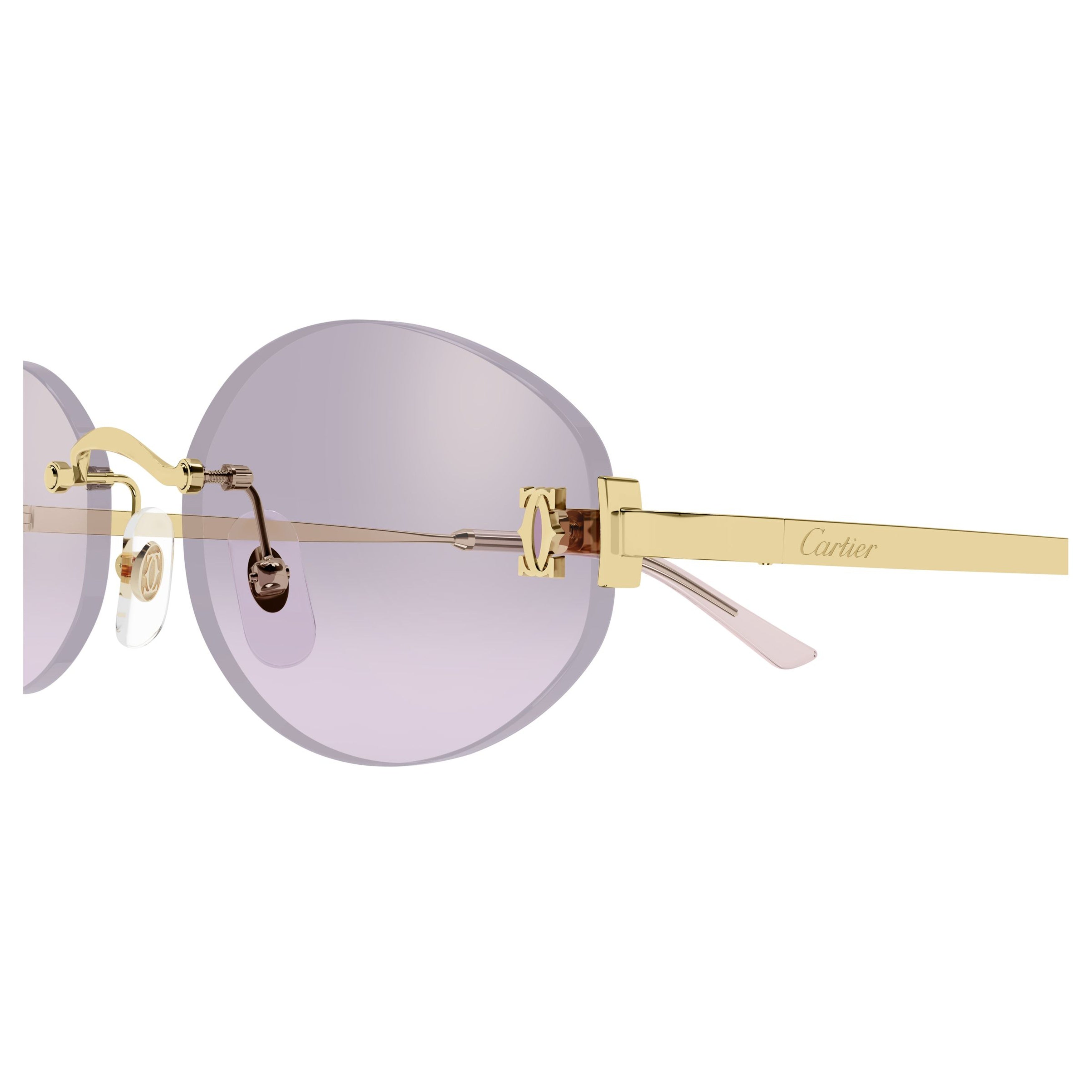 Oval Rimless Sunglasses With Gold-Toned Metal Accents