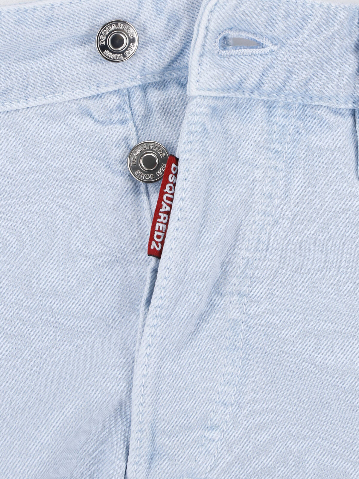 Light Blue Straight-Leg Cotton Denim Jeans