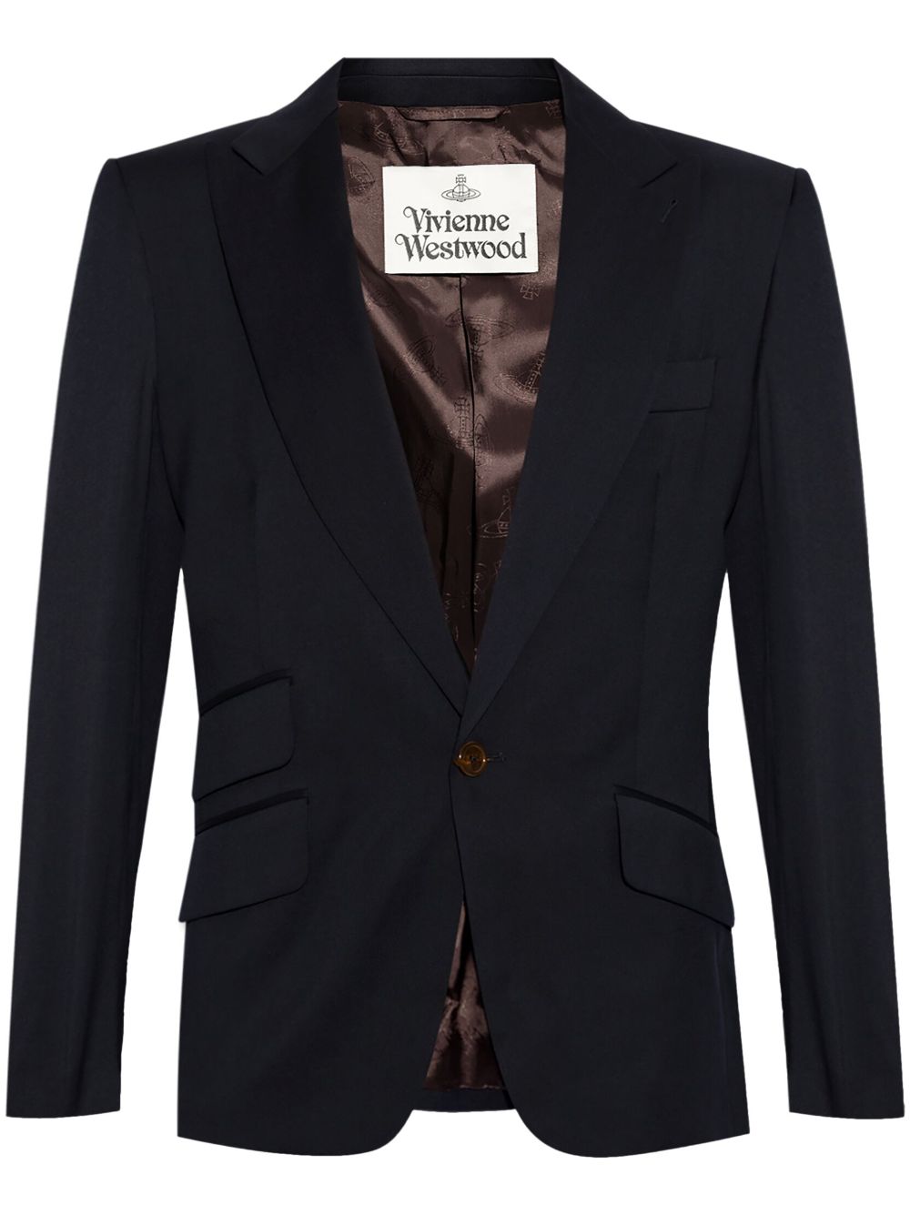 Navy Virgin Wool Tailored Jacket