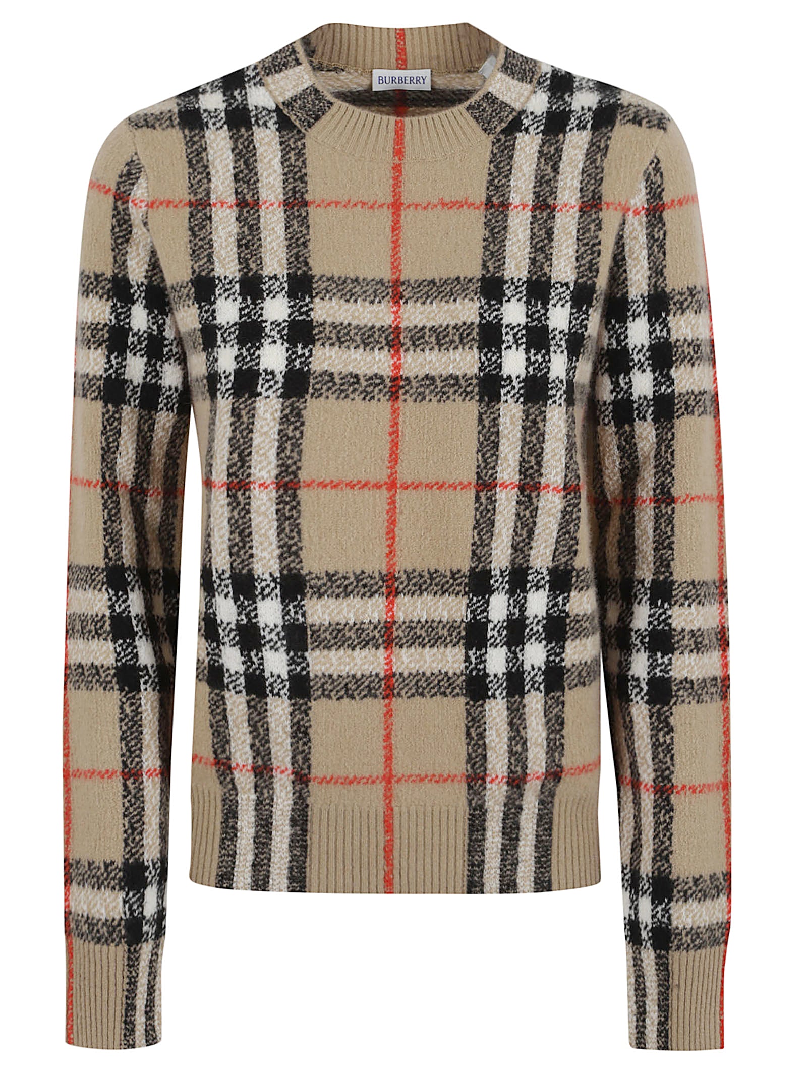 Cashmere-Wool Blend Sweater With Classic Check Pattern