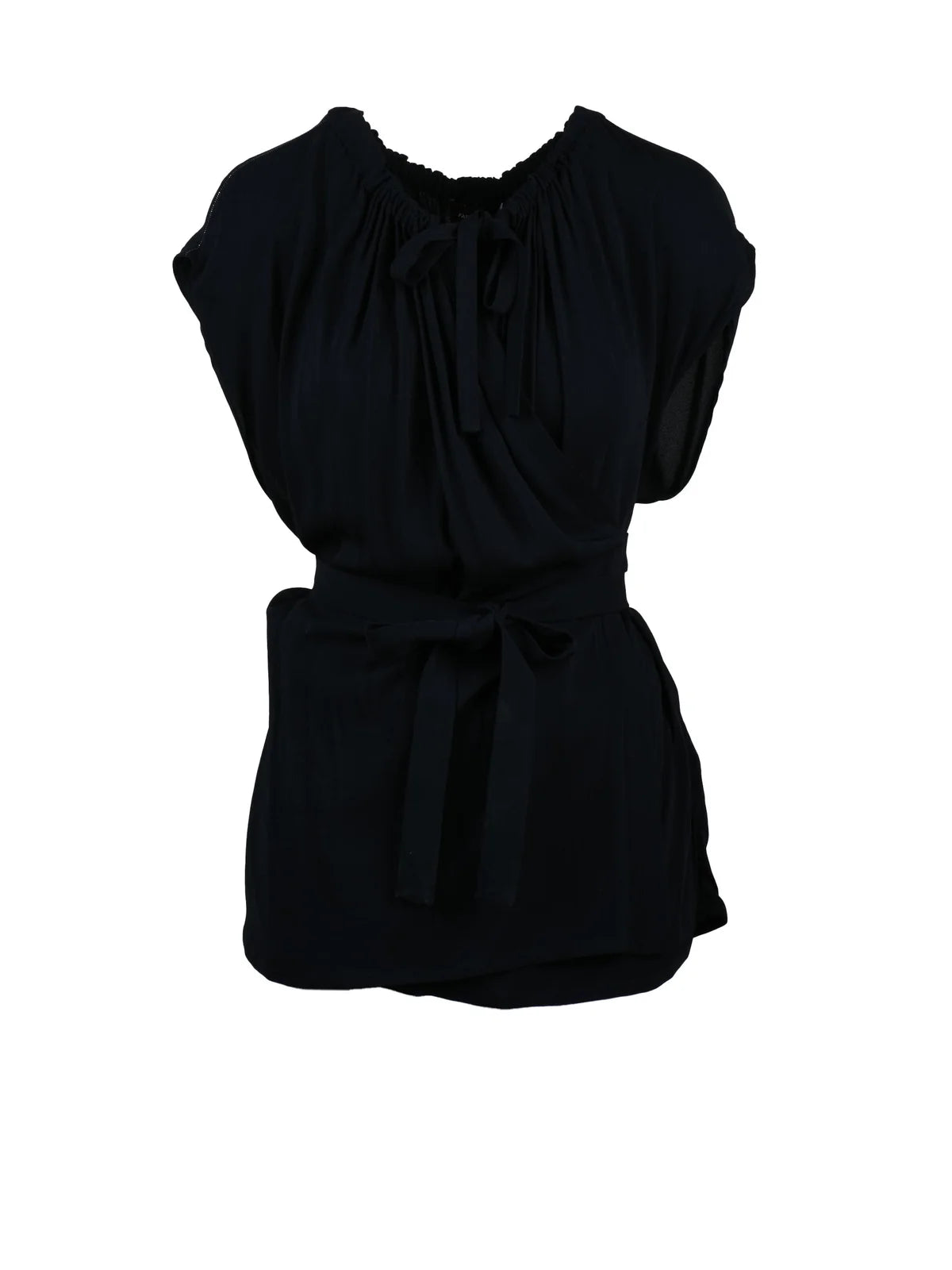 Blue Viscose Elastane Stretch Top