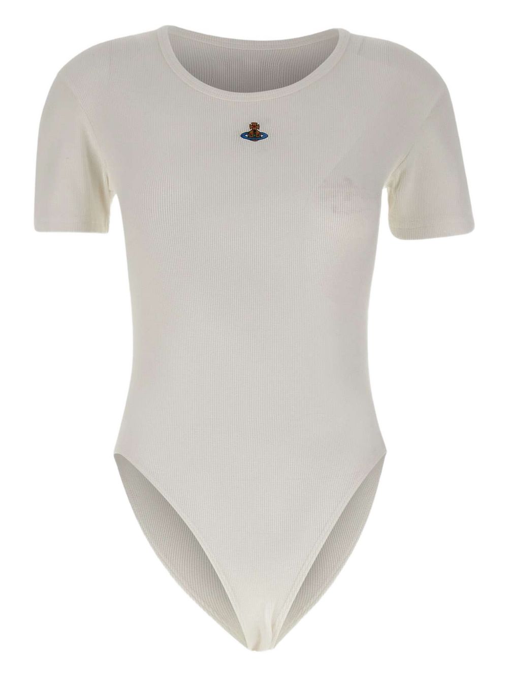 Off-White Ribbed Button Orb Top