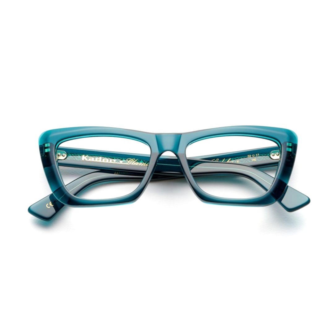 Lolita/K-V Rectangular Gradient Sunglasses with Gold Accents