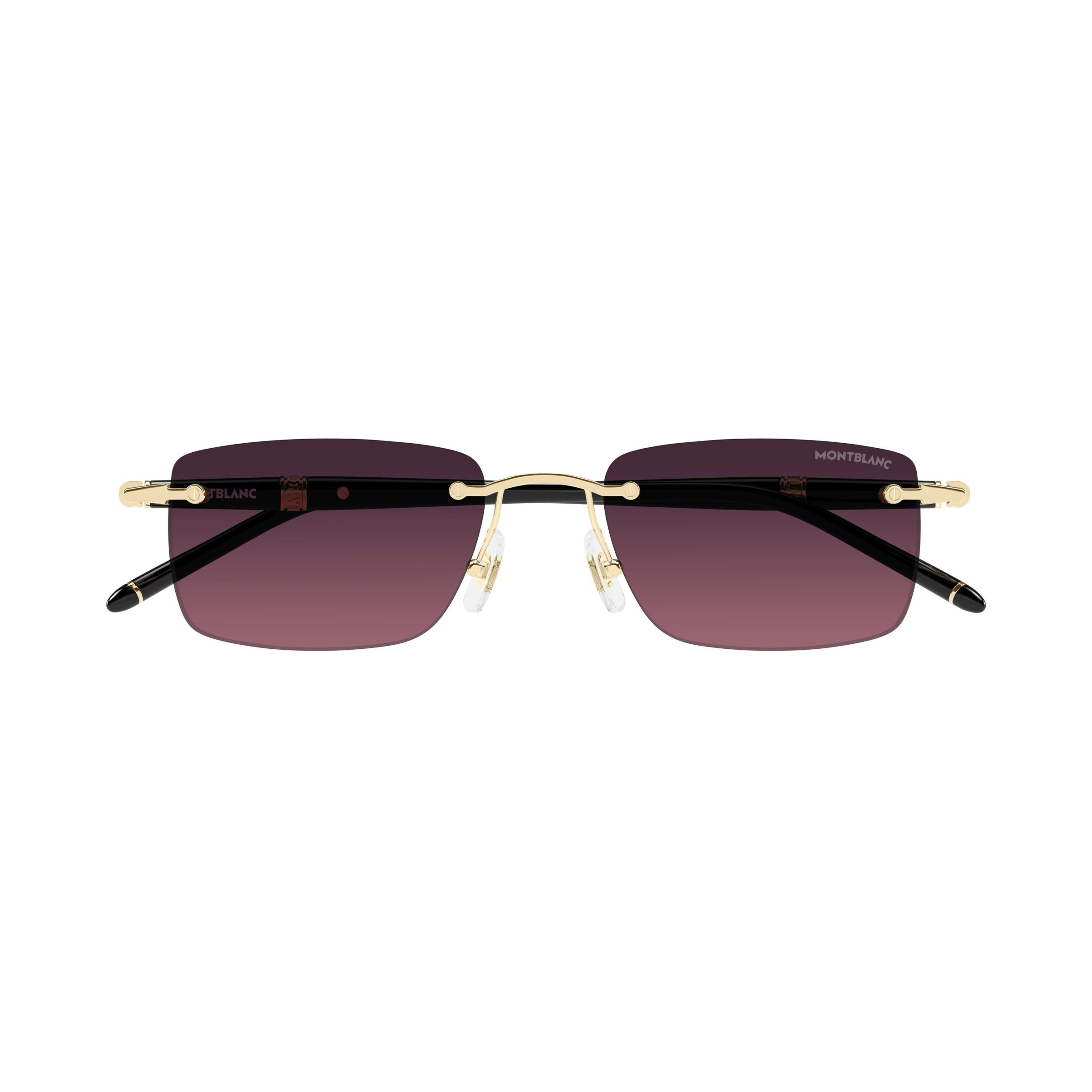 Rectangular Rimless Sunglasses with Gradient Purple Lenses