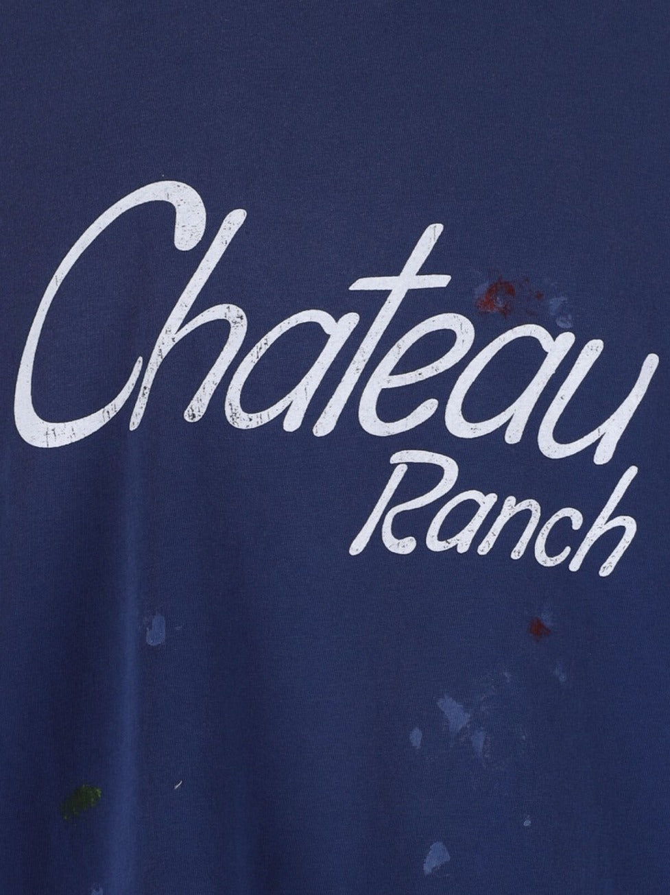 Vintage-Style Blue Cotton T-Shirt With Contrast Logos