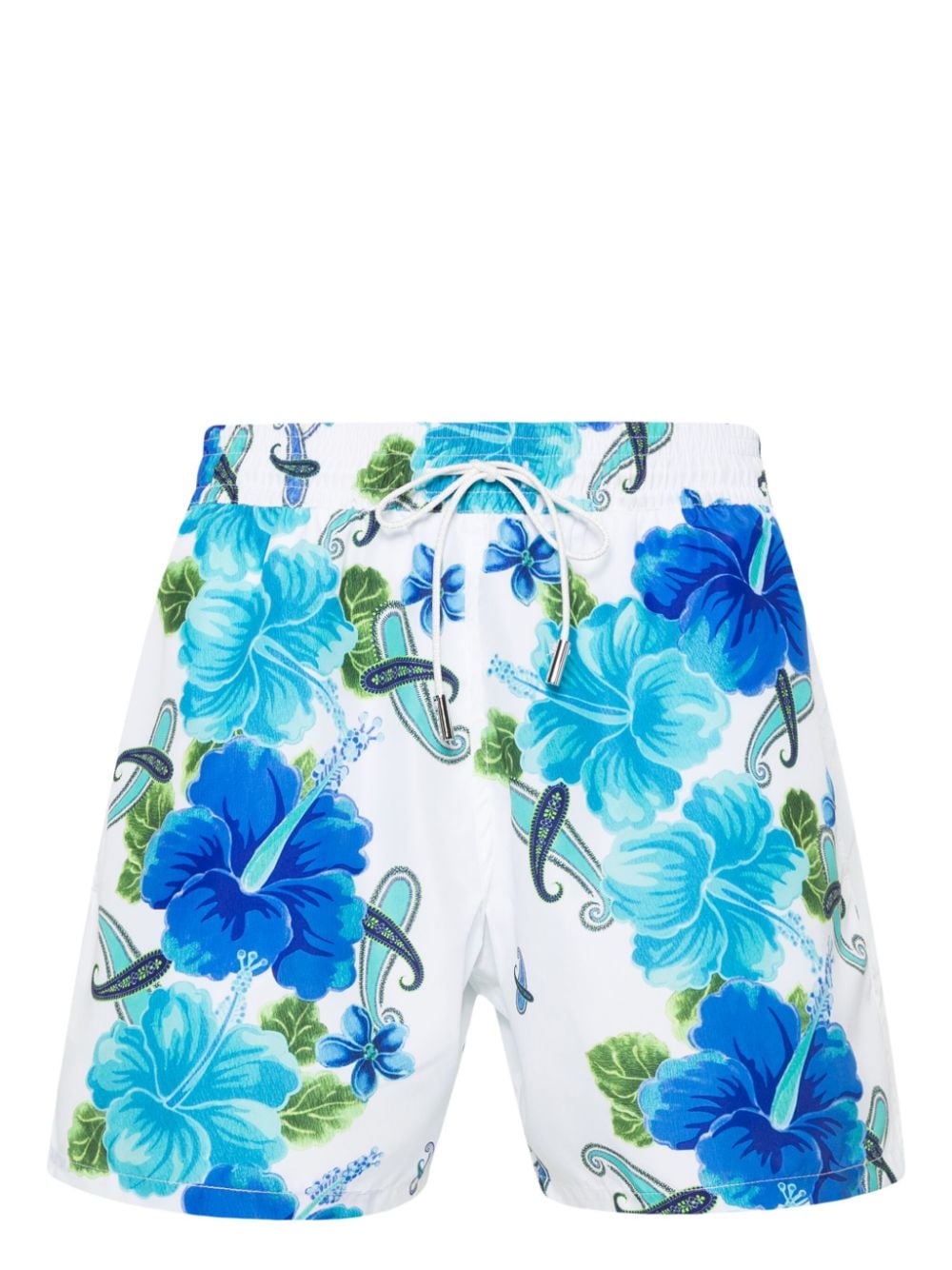 Floral Print Taffeta Swim Shorts