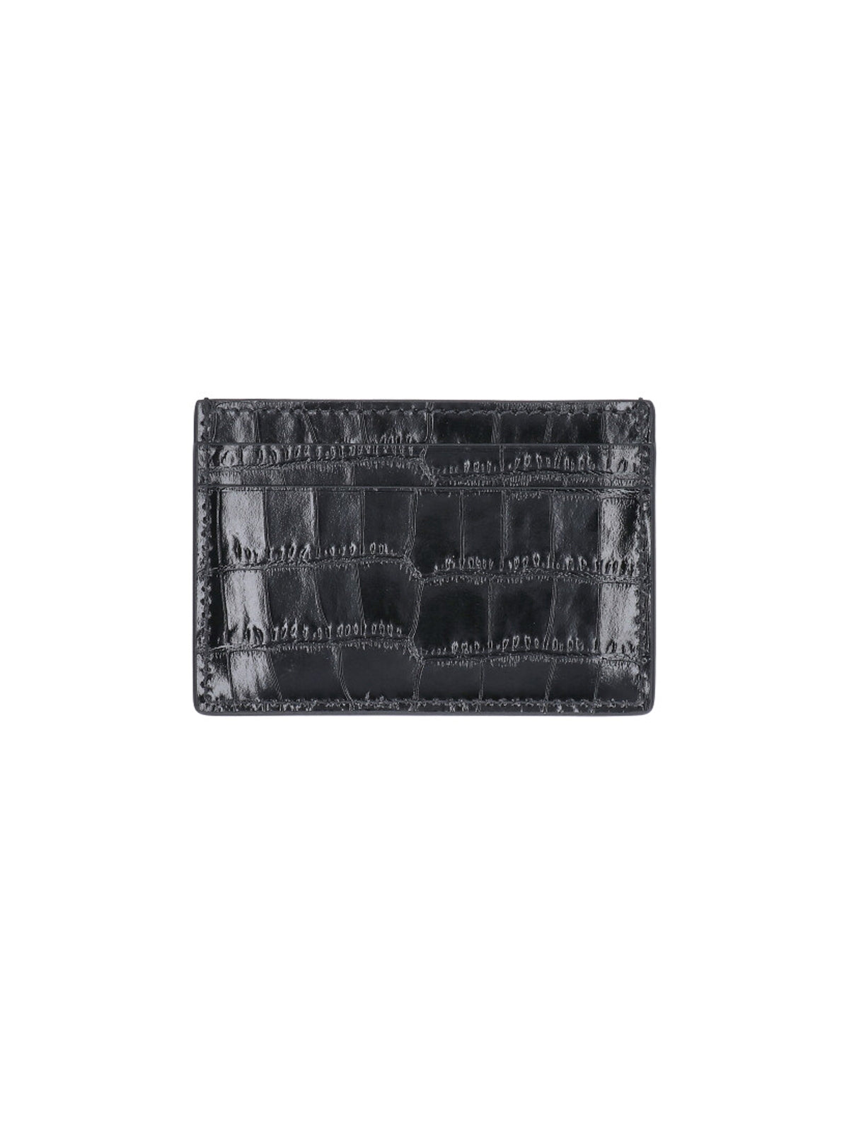 Black Embossed Leather Card Holder