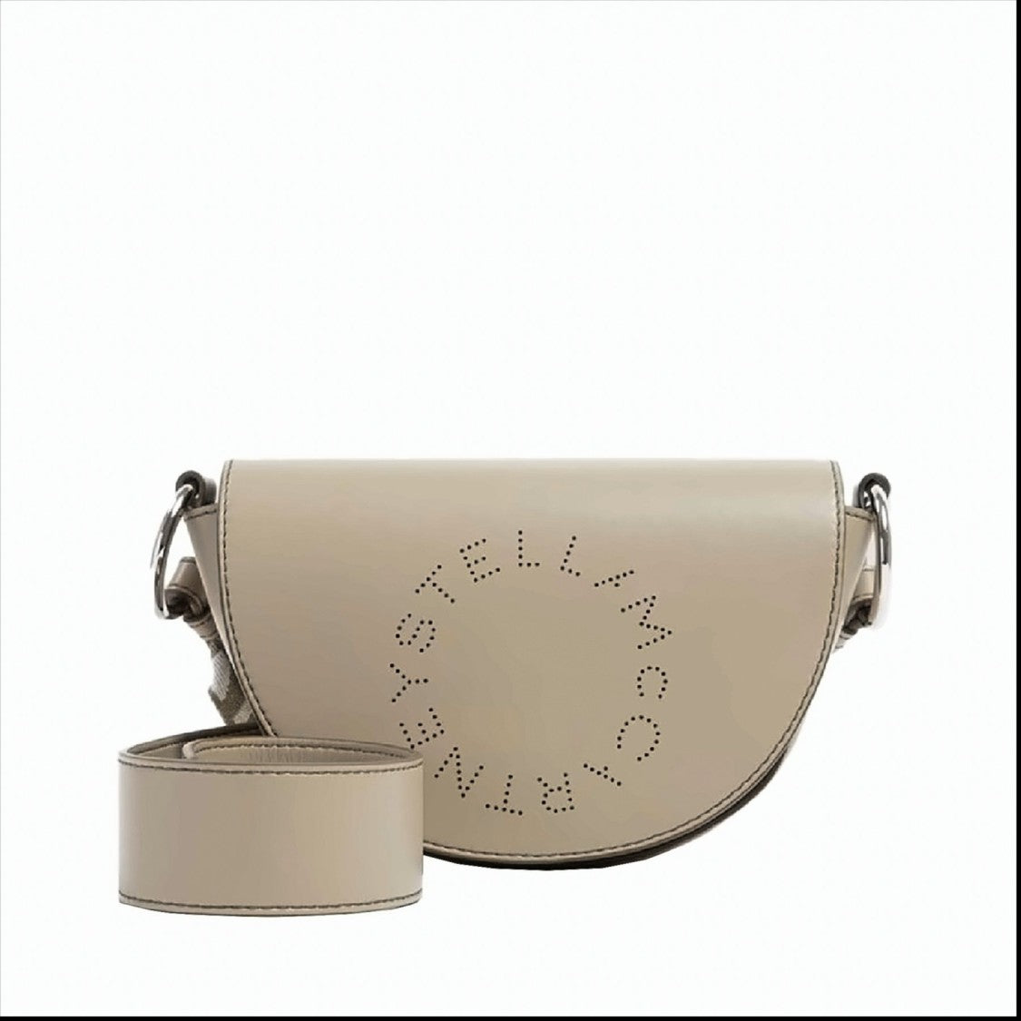 Semi-Circular Perforated Logo Crossbody Bag