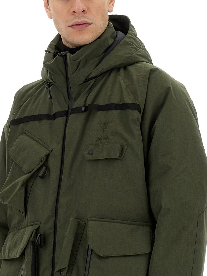 Functional Green Jacket With Utility Pockets