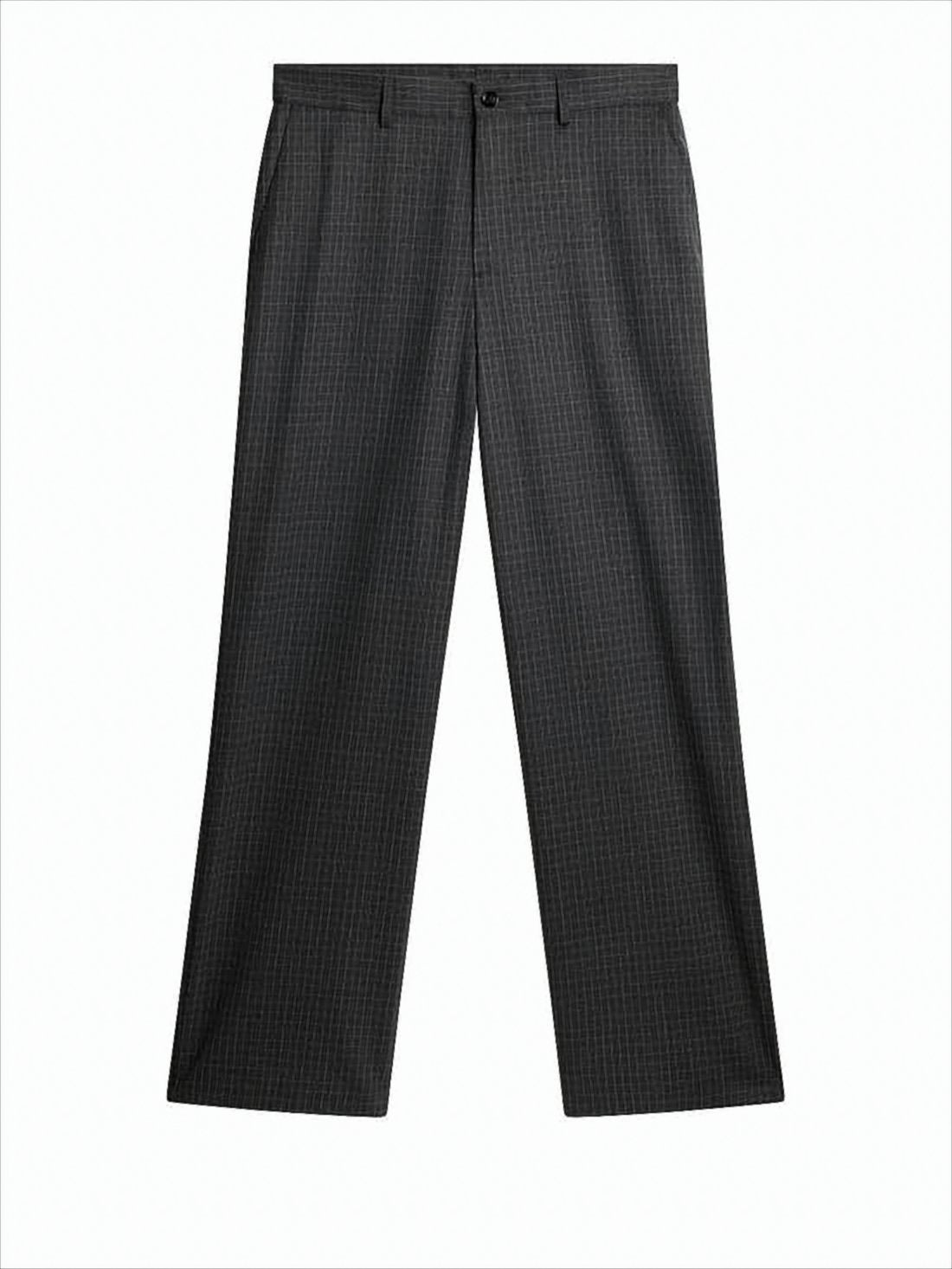 Tailored Suit Pants with Subtle Checkered Pattern