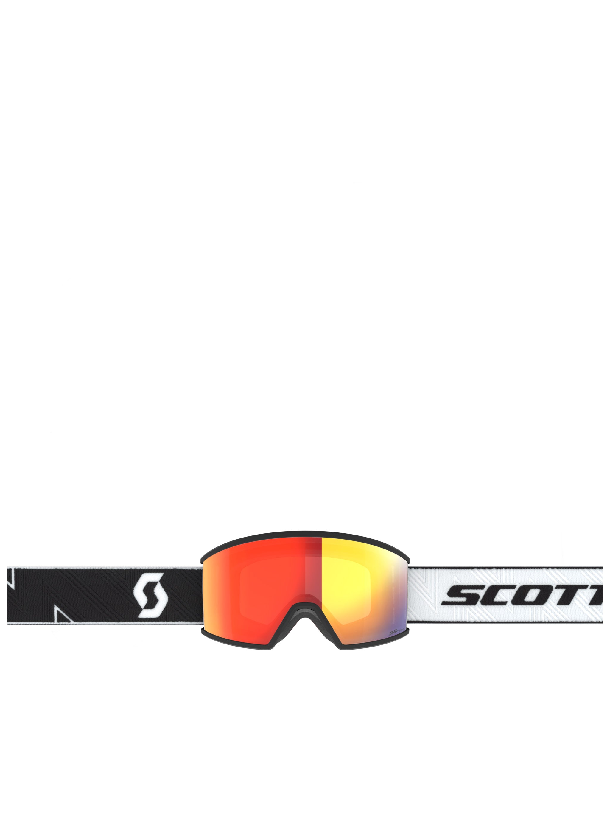 Wide Single-Lens Goggles with Red-Orange Mirrored Finish