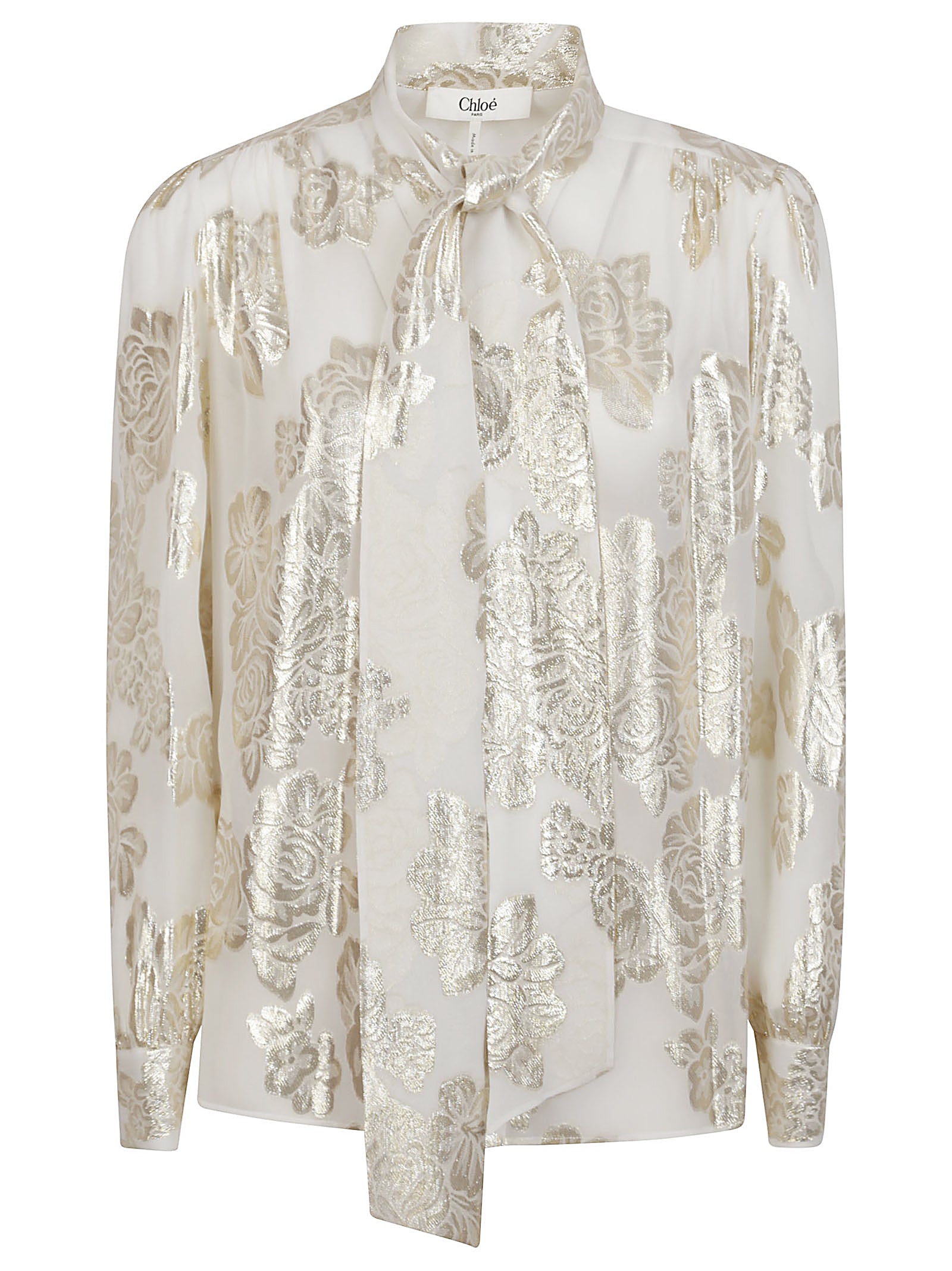 Floral Print Silk Blend Blouse