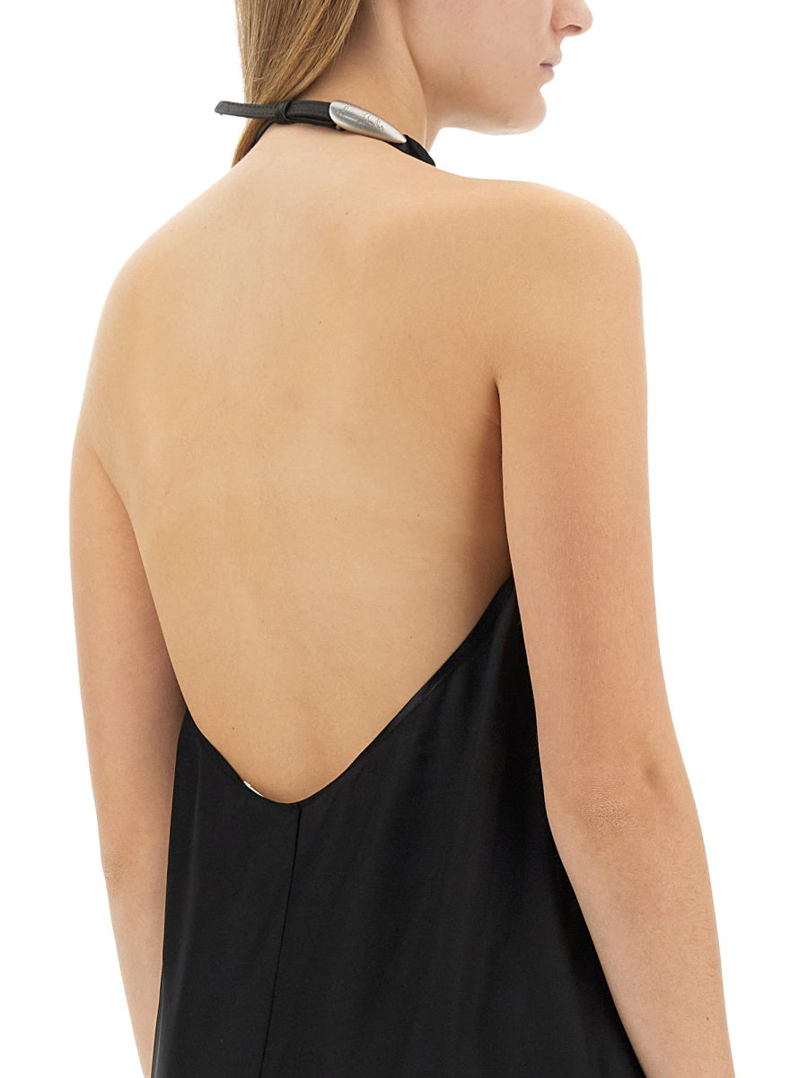Halter Neck Midi Dress With Wide Back