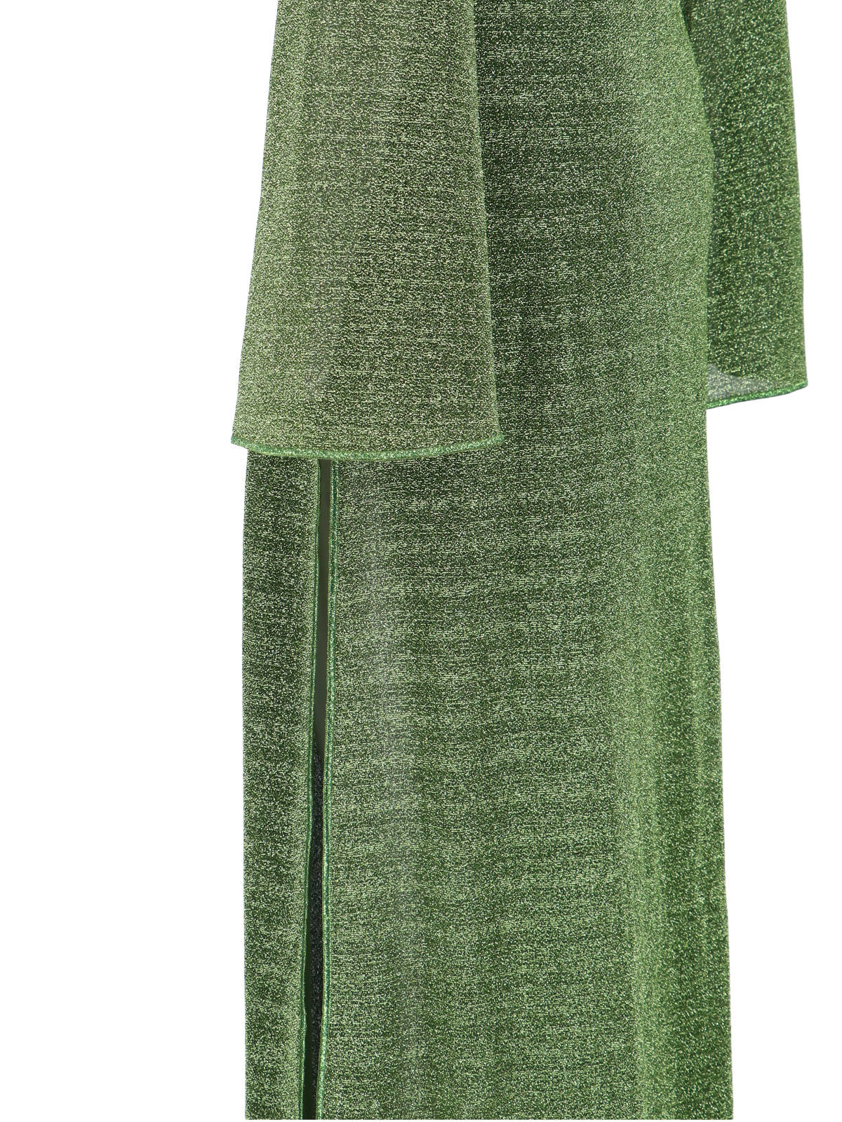 Maxi Kaftan Dress in Shimmering Green Metallic Fabric