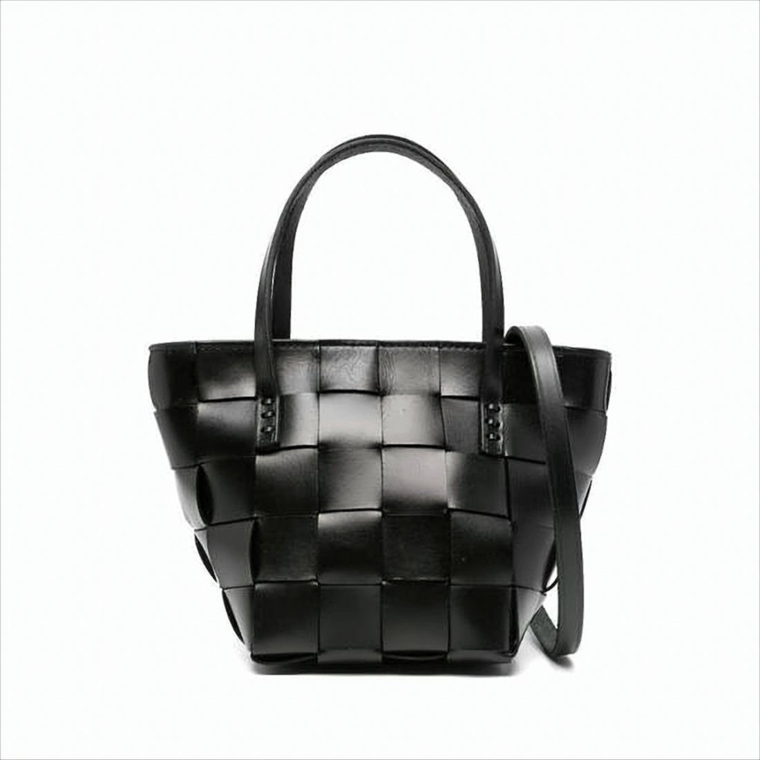 Mini Woven Tote Bag in Buffalo Leather