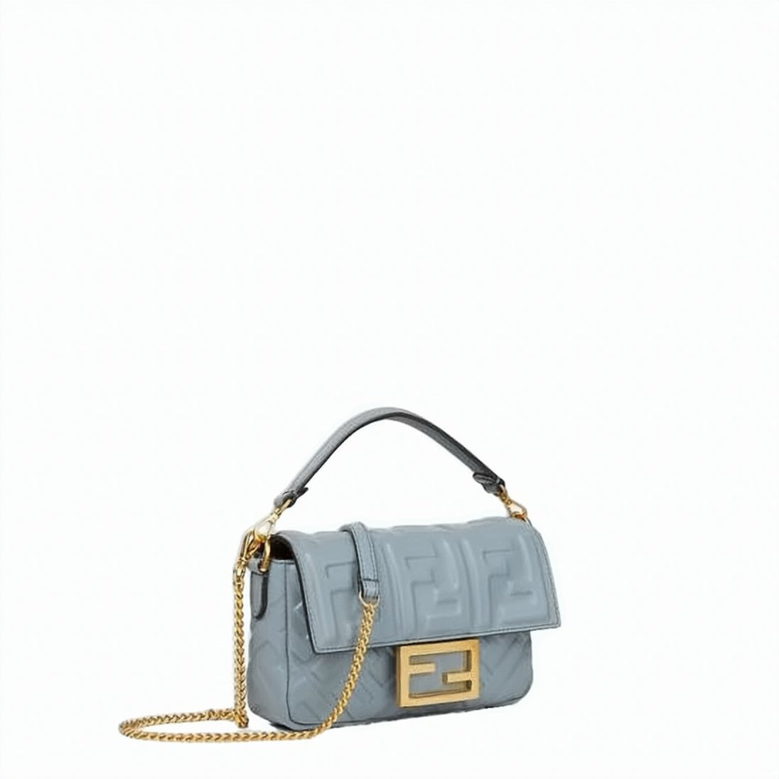 Structured Blue Calf Leather Mini Crossbody Bag