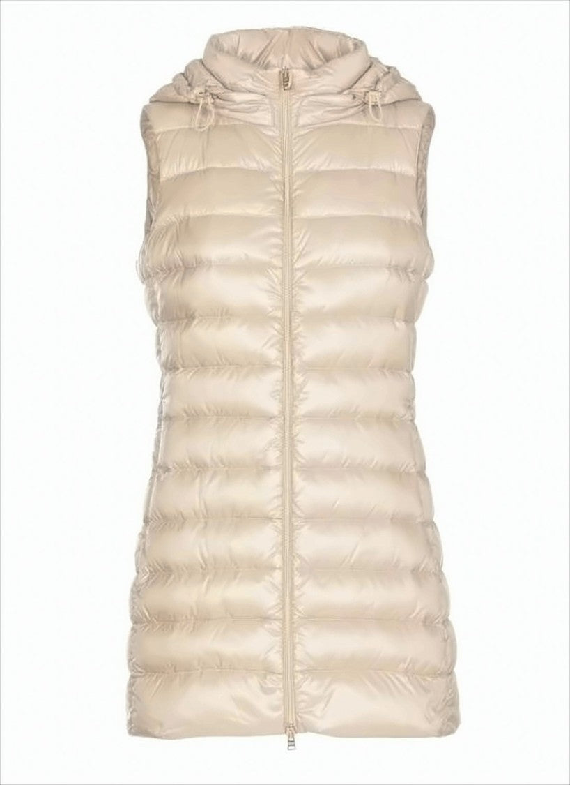 Quilted Sleeveless Herno Vest With Adjustable Hood