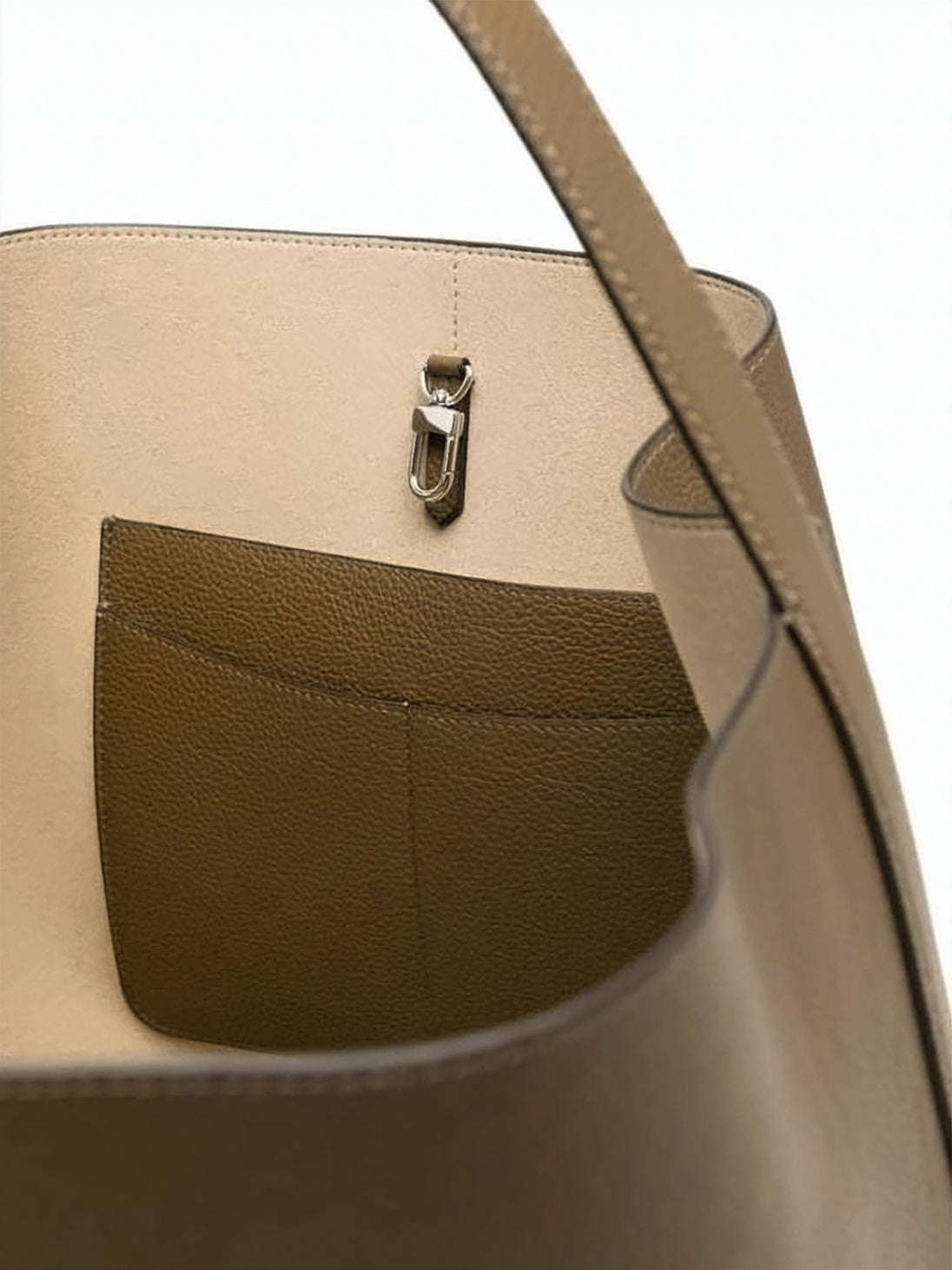 Textured Cowhide Leather Shoulder Bag with Adjustable Strap