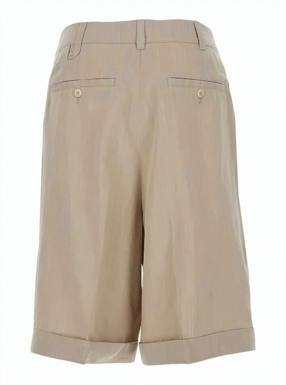 Tailored High-Waist Bermuda Shorts with Pleated Front